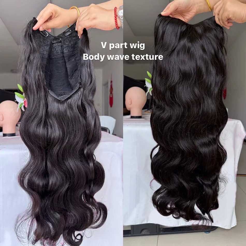 V Part Wigs Human Hair Body Wave Glueless Wigs Human Hair 100 Half Wigs With Clip In 5X5 Hd Lace Closure Wig Beginner Friendly W251023