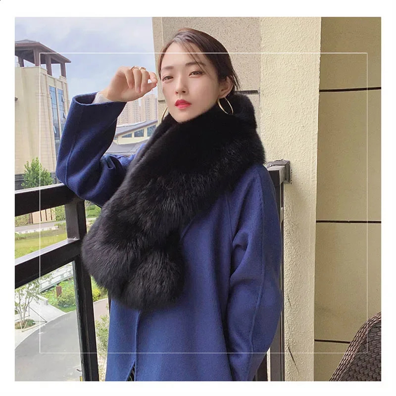 MSMinShu Genuine Fox Fur Scarf Fox Skin Scarf Big Size Natural Fox Fur Shawl Winter Women Stole 251021 - view 5