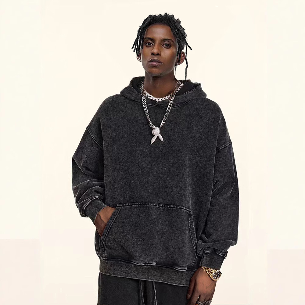 Designer Hoodie Jacket Tracksuit Men Polo Veste Coat 2025 Autumn Winter Heavyweight Fleece Thickened European And American Retro Cross-border Washed S