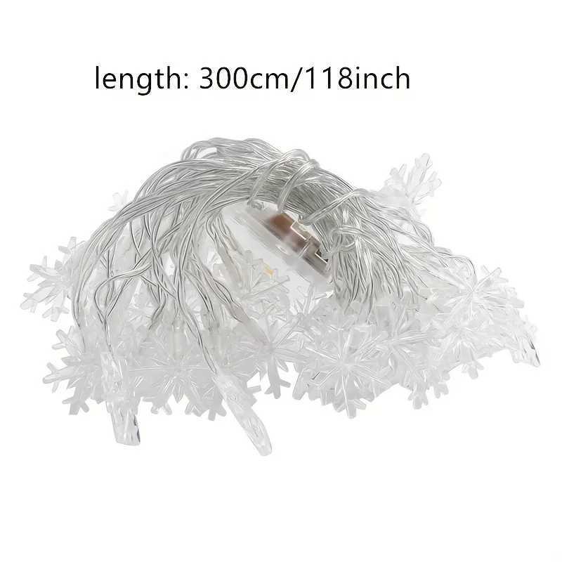 3m LED Snowflake Curtain Lights Romantic Christmas Curtain String Lights Fairy String Lights For Home Bedroom Indoor Decor C251024