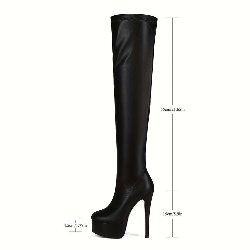 2026 Black Knee Length Skinny With One Foot On The Boots