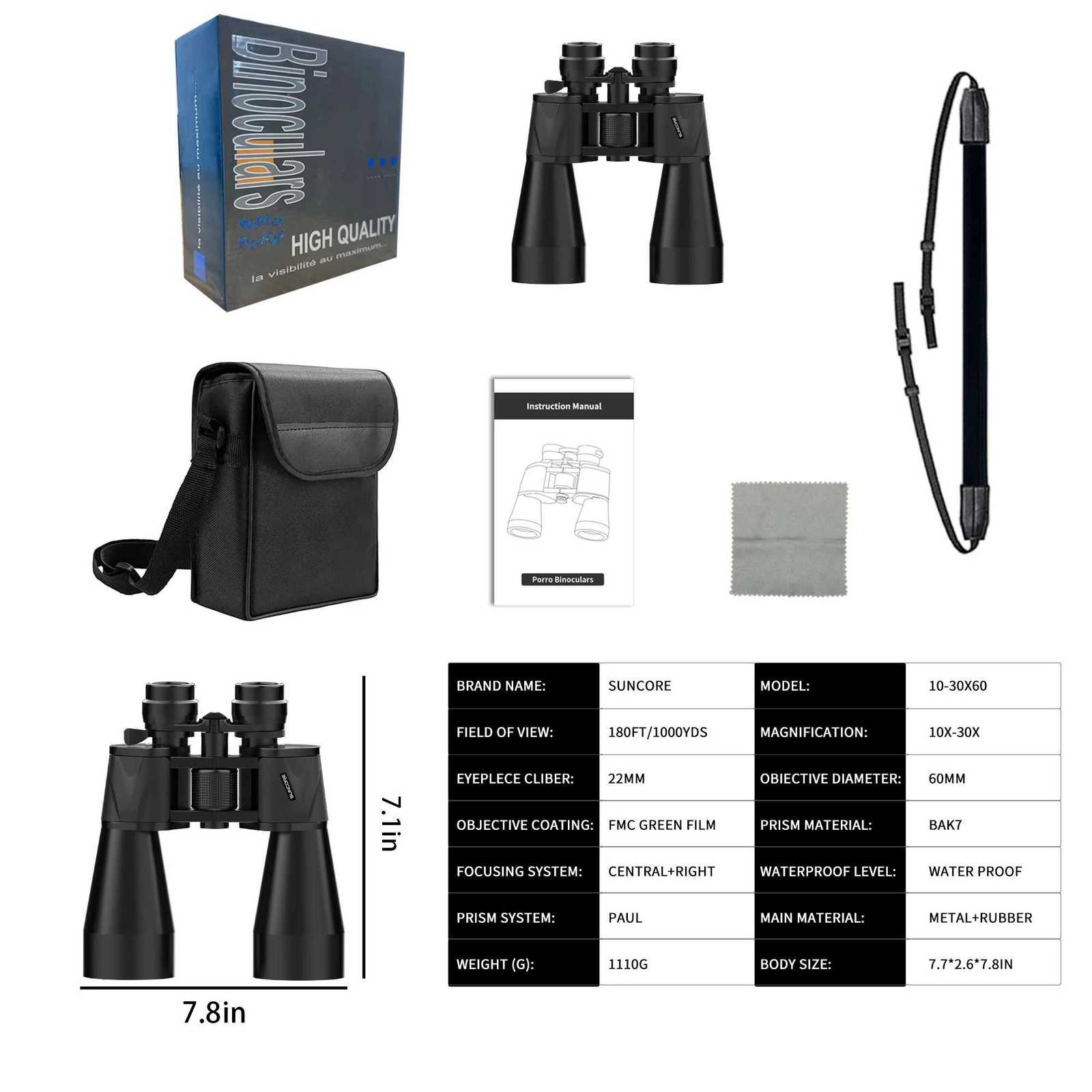 Binoculars HD 1030X60 Tescope Profional Powerful High Magnification Long Range Portab 4 Prism For Cam Hunting Y251017