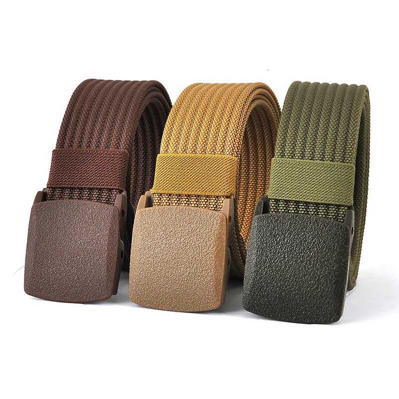 Men Belts Fashion Unisex Jeans Belts Adjustable Belt Men Outdoor Travel Tactical Waist Belt with Plastic Buckle for Pants 120cm W251024