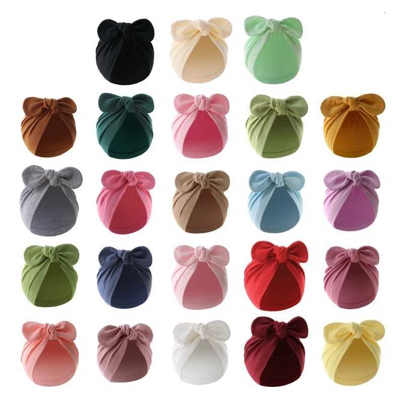 Infant Beanie Hat Baby Turban Hat Big Bow Boneless Hat Soft Headwear for Babies 012M Girl Boys Breathable Hospital HatL251024