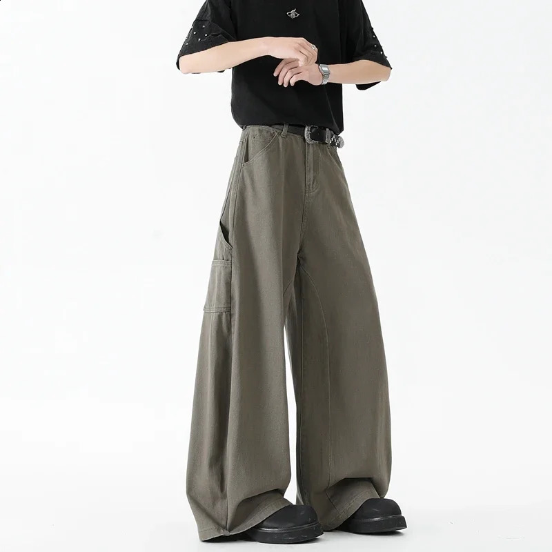 25 mens Brown Y2k Cargo Jeans Baggy Harajuku 90s Denim Womens Trousers Vintage Jean Japanese 2000s Style oversize trend Pants 251018