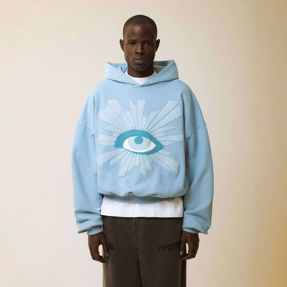New Eye Foam Print Unisex Couple Trendy Fashionable Autumn Winter Hooded Sweatshirt