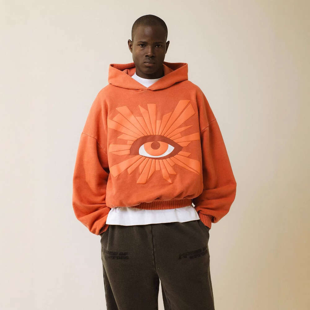 New Eye Foam Print Unisex Couple Trendy Fashionable Autumn Winter Hooded Sweatshirt