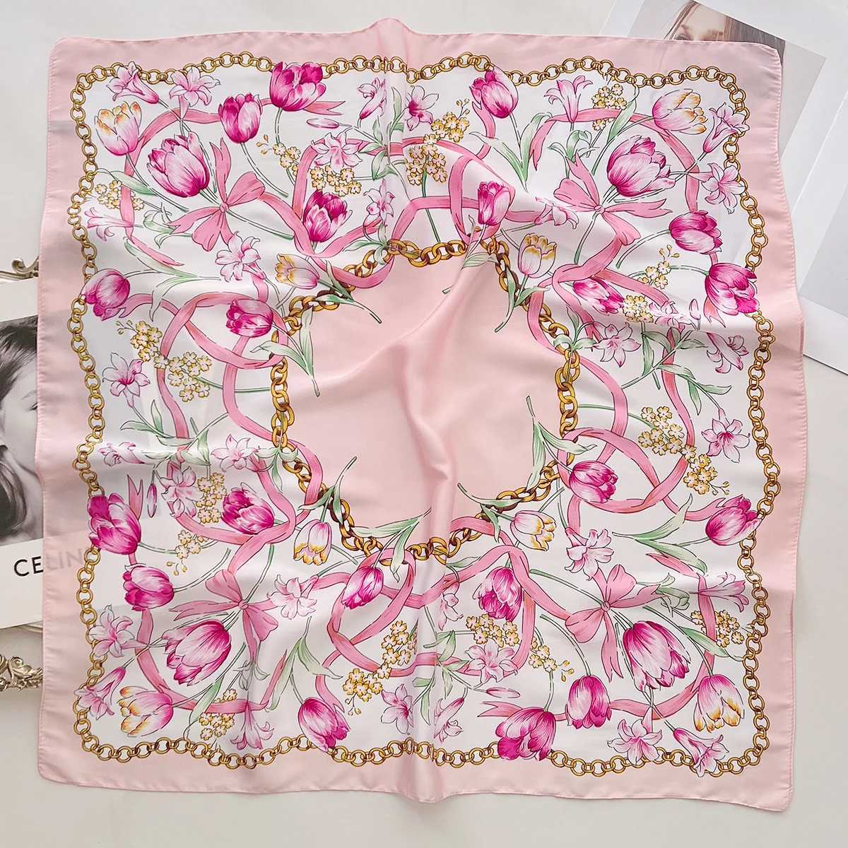 Wens Scarf Soft Stain Neckerchief Fashion Square Scarf For Dr Up Your look Hair Scarf SpringSummer Breathable Band Y251024