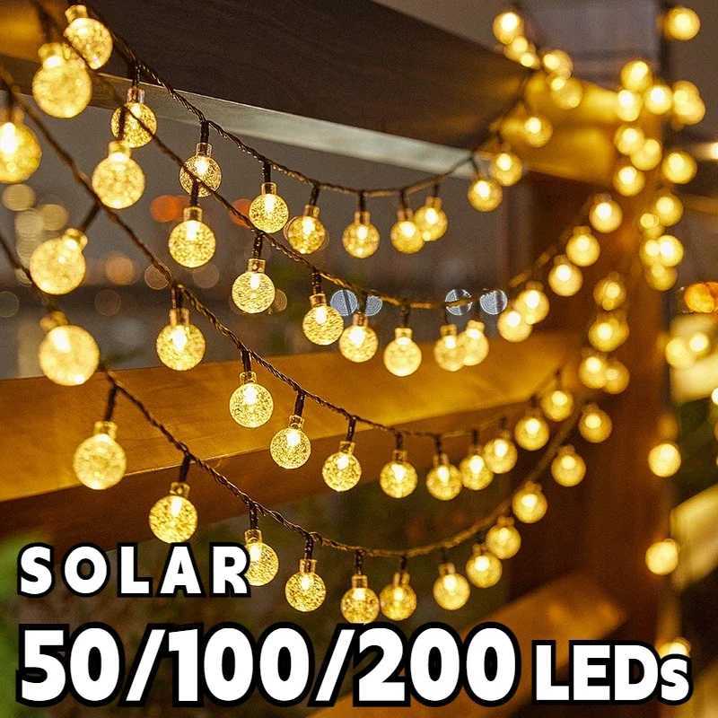 2024 New Solar Crystal Globe LED String Lights LED Solar Outdoor Light IP65 Fairy Light Christmas Garland for Garden Party Decor C251024