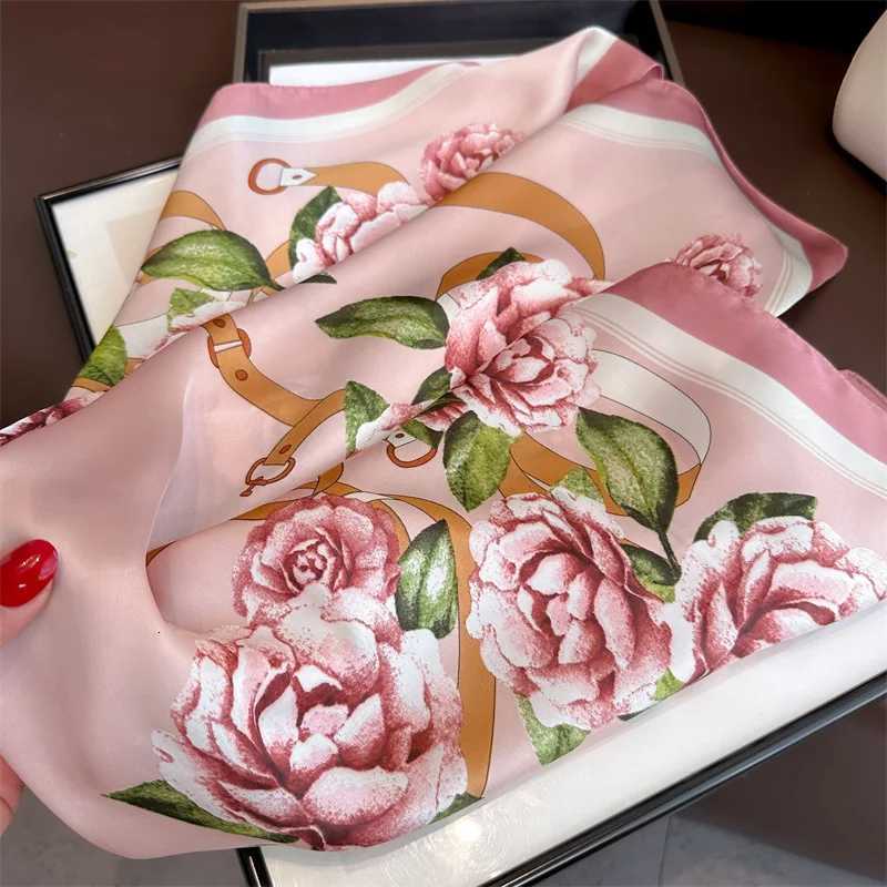 Summer 70cm Hair Print Silk Feeling Scarf For Wen Fashion wers Neck Tie Hand Bag Foard Wrist Kerchief Shl Wrs Hajib Y251024