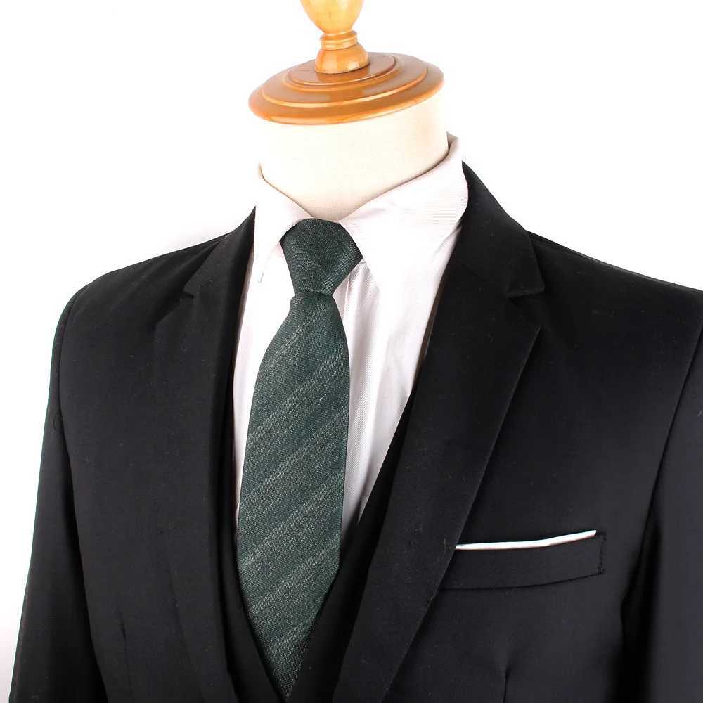 NEW 8cm Wide Zipper Tie For Men Wen Cotton Striped Necktie Busin Plaid Neck Tie Suit For Wedding Party Men Gift Y251024
