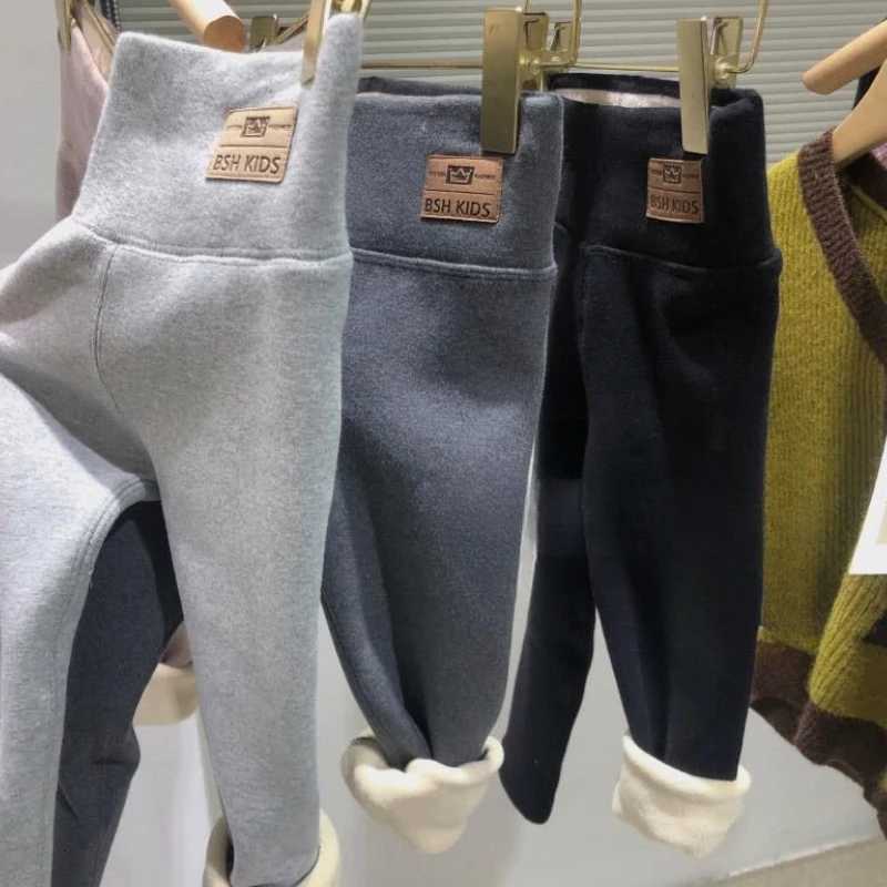 Baby Girls Childrens Fleece Warm Pants Autumn Winter High Waist Kids Leggings Girls Outdoor Trousers ThickenLeggings NewT251024