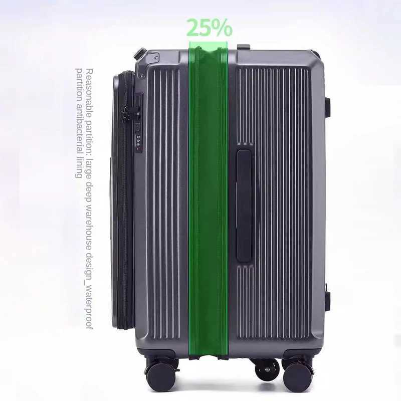 Expandable Suitcase NEW 28 inch Side Opening Large Deep Compartment FiveWheel Travel Suitcase Thickened 20inch CarryOn LuggageW251024