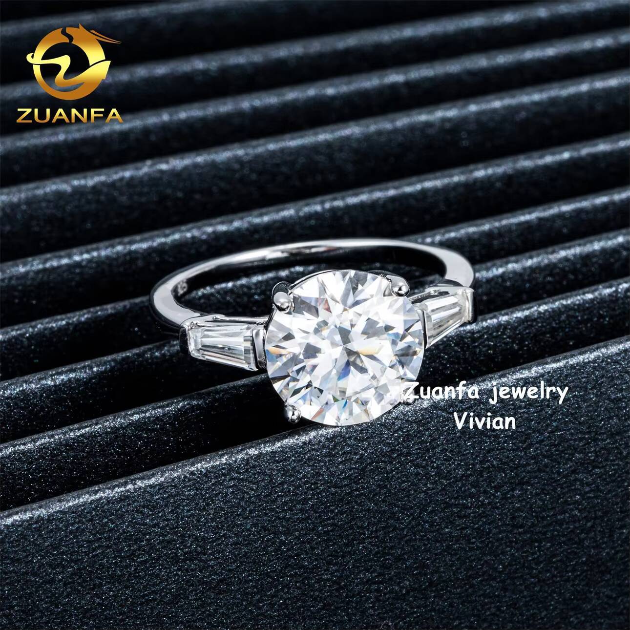 Silver 925 D Color VVS Moissanite Diamond Fashion Pass Diamond Tester GRA Certification Luxury Women Wedding Rings