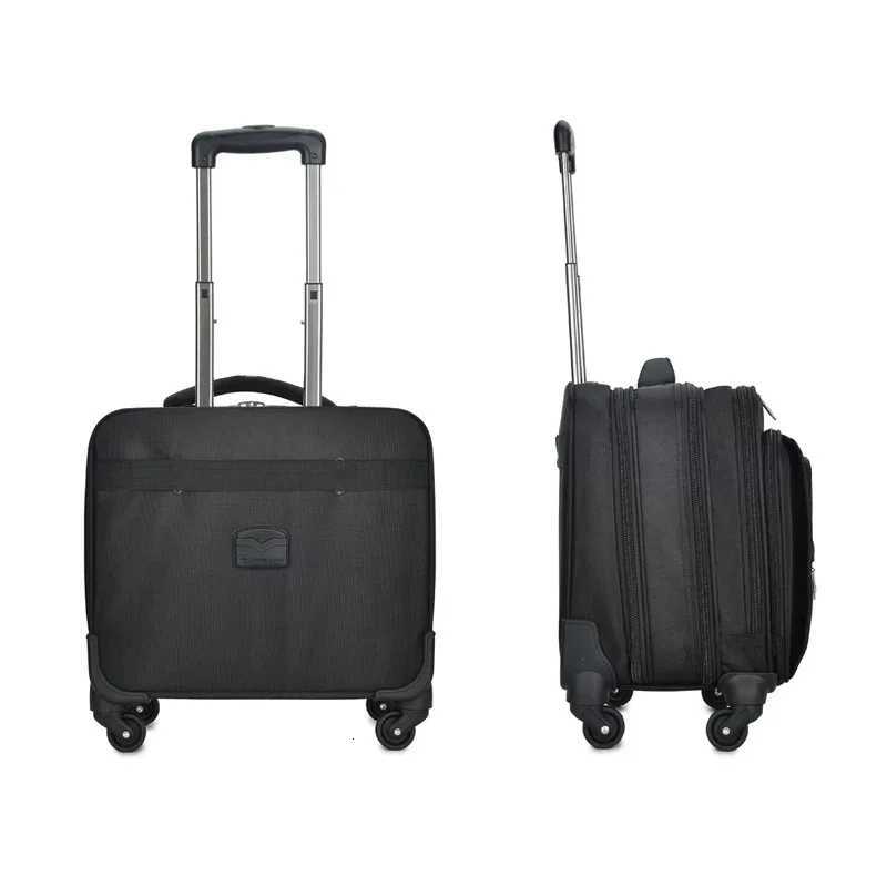 Brand luxury multilayer rolling luggage computer boarding bag 18 inch carry on trolley suitcase men women travel luggageW251024
