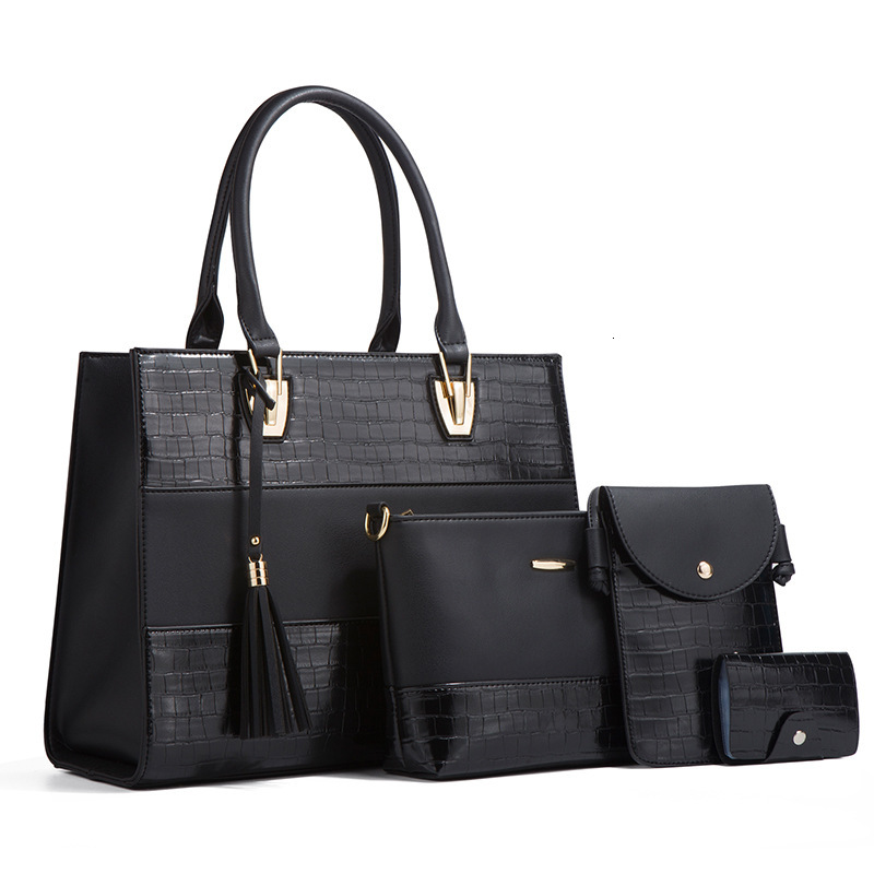 Designer Bag Autumn/Winter New Fashionable Women's Shoulder Bag Retro Crocodile Pattern Four Piece Set Mother and Daughter Luxury Handbag