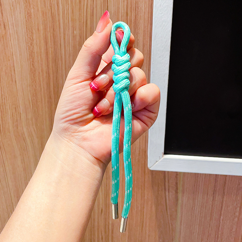 Colorful Ins-Trend Handmade Woven Rope Keychain - Viral Bag Lanyard, DIY Creative Knotted Bracelet
