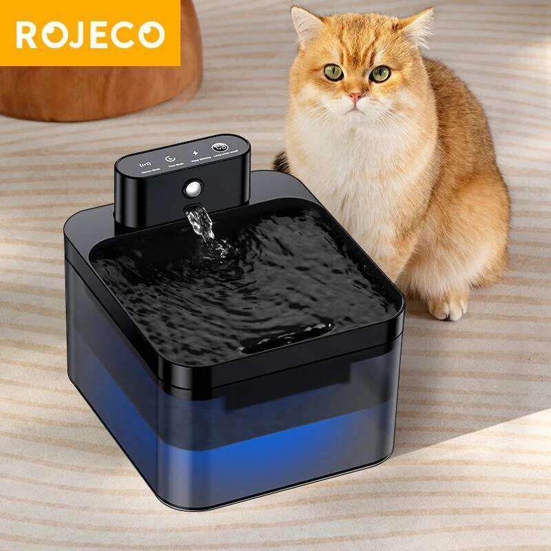 designer brand ROJECO Wireless Automatic mAh Water Dispenser For Dog Cat Infrared Sensor Smart Pet Drinkier Fountain