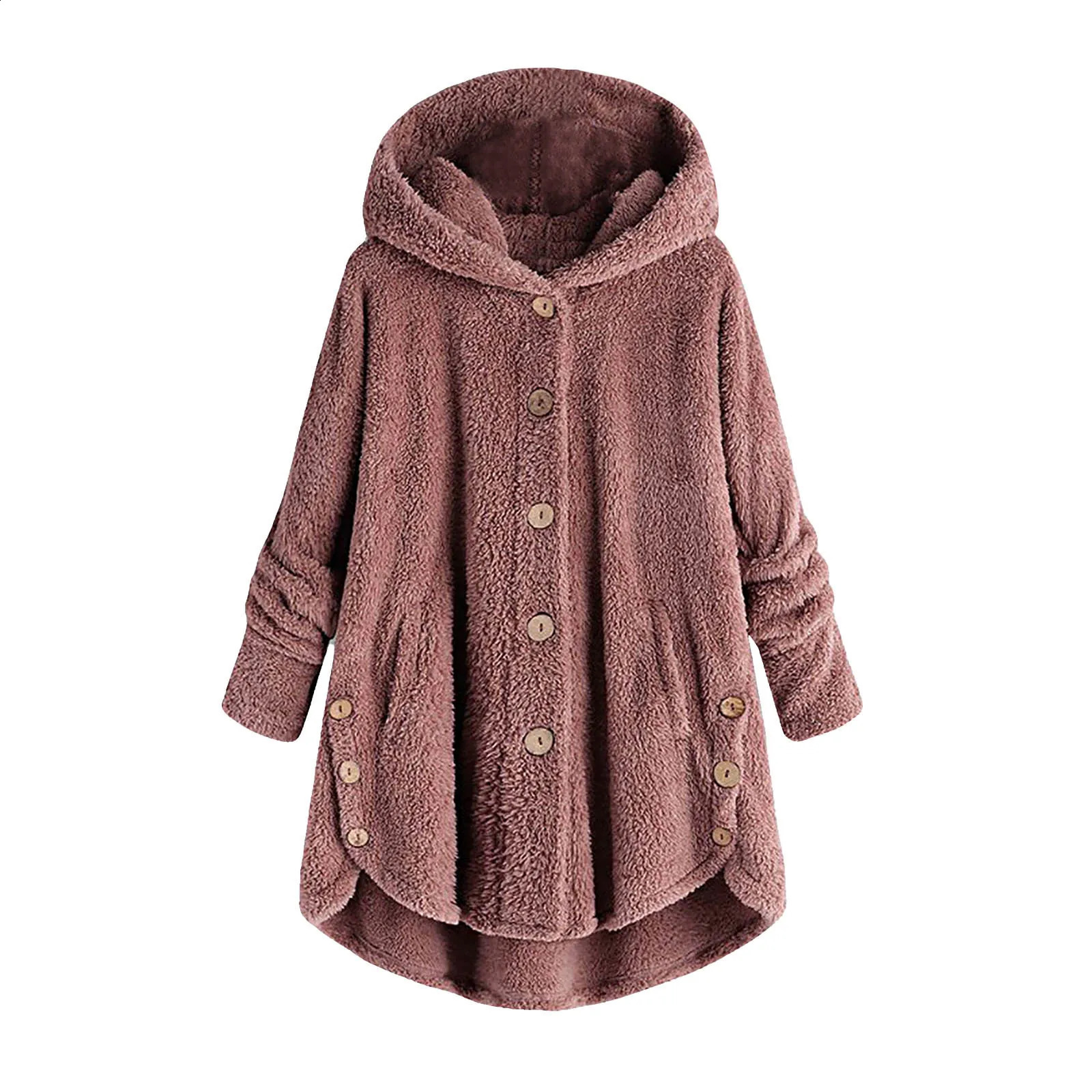 Autumn Winter Coat Women Warm Coat Wool Jacket Female Plush Coat Hooded Jacket Womens Coats Solid Color Jacket 251020