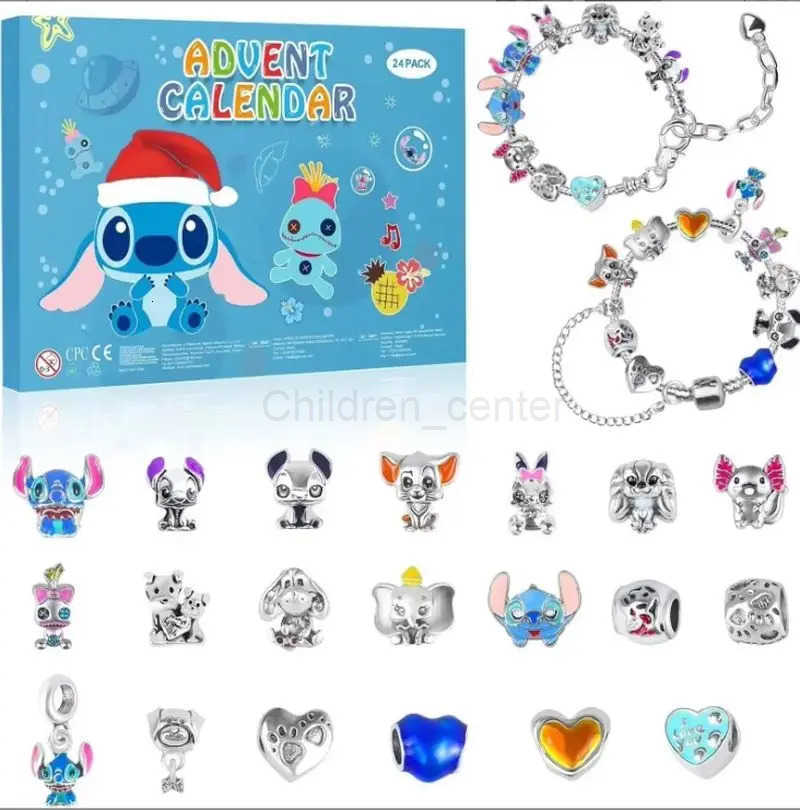 Disney Christmas Stitch Advent Calendar Bracelet - DIY Necklaces for Girls' Holiday Crafting Kits