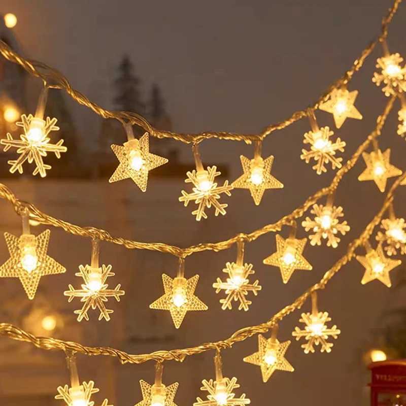 1510meters 2025 Christmas String Lights Star Snowflake LED Light String Xmas Party Supplies Home Decoration C251024