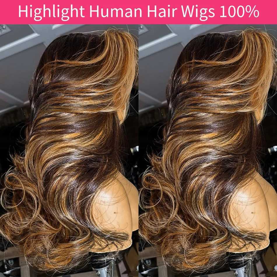 13X6 Hd Lace Frontal Wig Highlight Wig Human Hair 427 Body Wave Human Hair Wigs Brazilian Hair P1B30 Lace Front Wigs 250 Density W251023