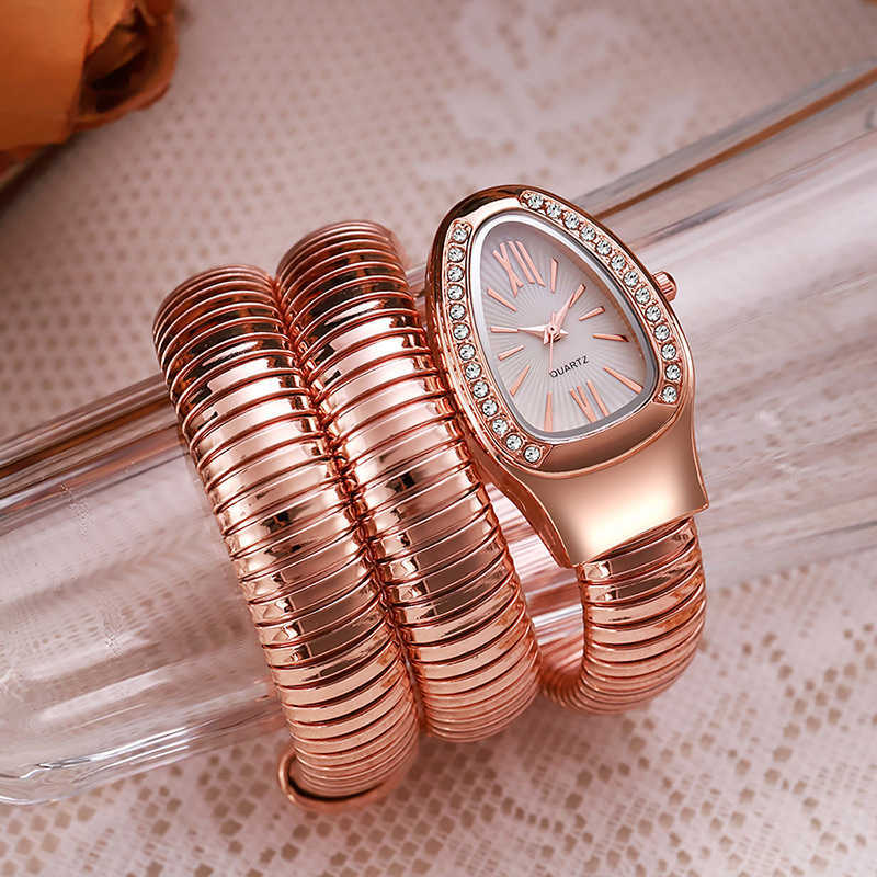 Honghong SnakeShAPed WATCH Womens Fashion WATCH Creative HipHop Quartz WATCH Personality WATCH Z20251024