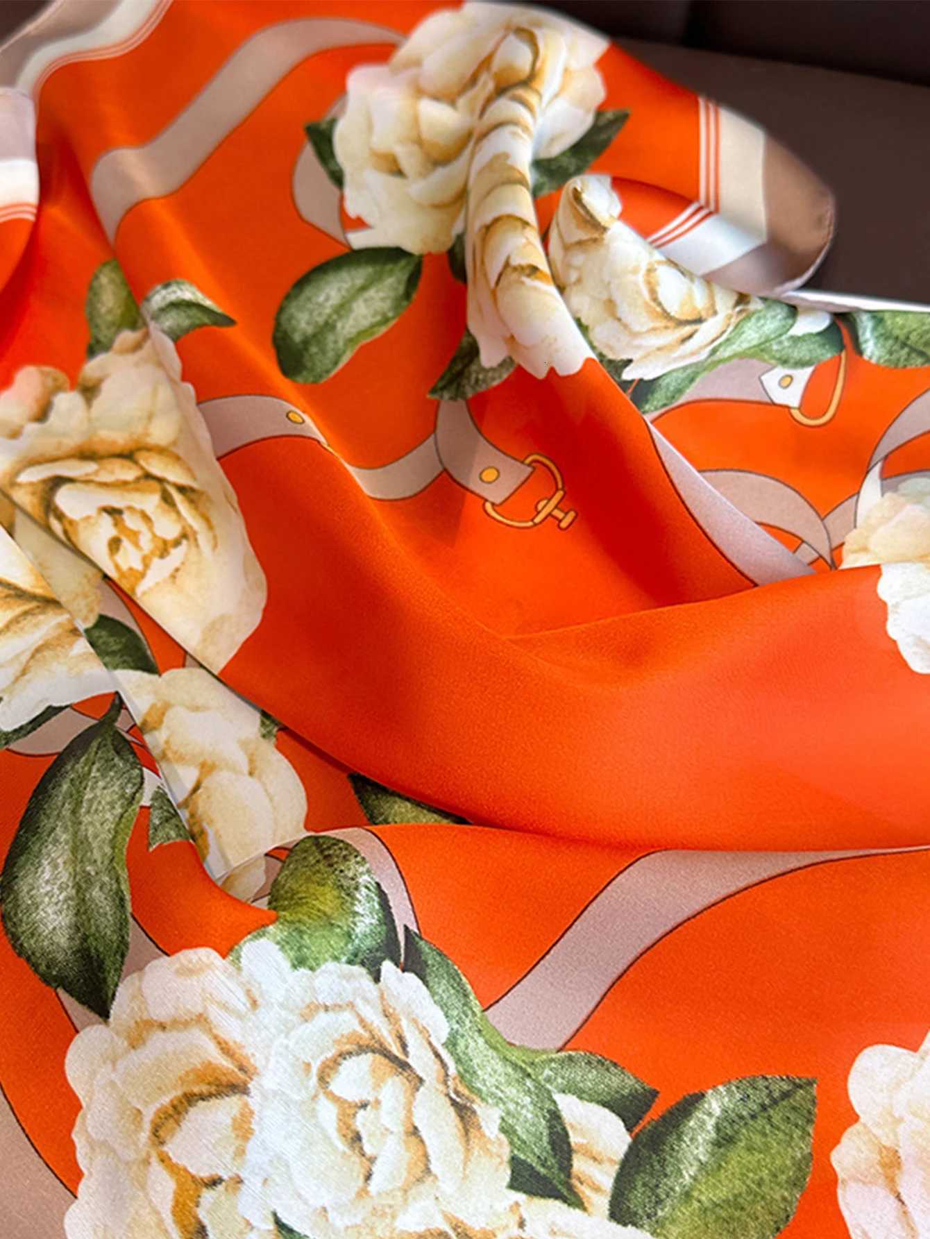 70cm Scarf Simated Silk Wen Summer Shls And Wr Hijab Scarves Femme Echarpe Designer Beach Stole Bandana Y251024