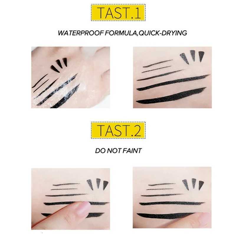 Doublehead Waterproof Liquid Eyeliner Quick Drying NonBlooming Sweat Proof Stamp Liner Pen 2 In 1 Long Lasting Eye MakeupL251024
