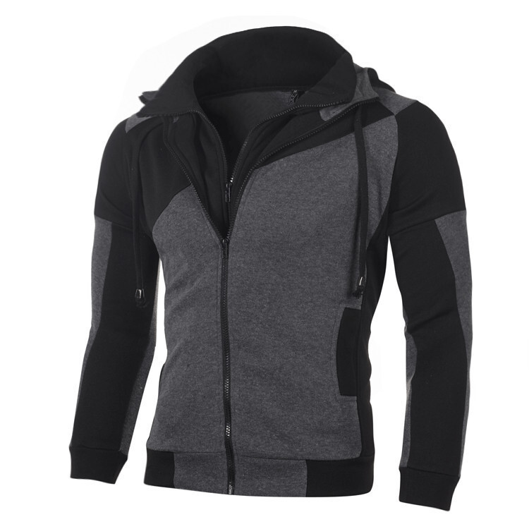 2025 Autumn Winter New Amazon Designer Hoodie Jacket Tracksuit Men Polo Veste Coat Men's Unique Color Block Patchwork Jacket Double-layer Zipper 