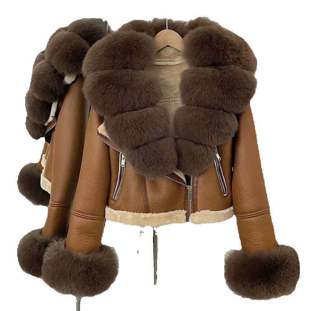 Reality Winter Real Cuffs Clothes Women Short Faux Leather Fake Inner Jacket Female Thick Warm Coat