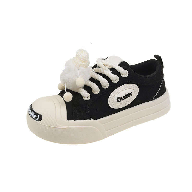 Niche Open-Toe Smiley Face White Sneakers for Women 2025 Spring/Summer New Thick-Soled Canvas Ugly-Cute Big-Head Board Shoes