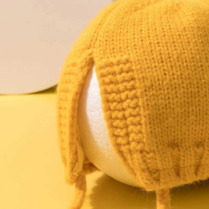 Cute Cartoon Baby Ear Protection Cap Winter Warm Infant Woolen Knitted Hat 636M Boy Girl Crochet Bonnet Toddler Beanie HeadgearL251024