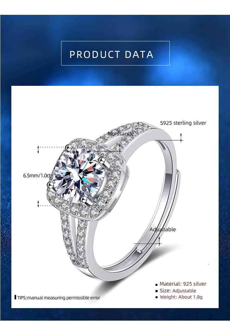 Wholesale Jewelry VVS1 925 Sterling Silver Wedding Bands Lab Diamond Rings Moissanite Stackable Engagement Ring for Women