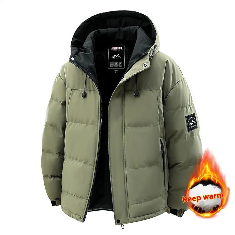 Winter Men Waterproof Windproof Casual Jacket Mens Puffer Hooded Fashion Jacket Man Outdoor Loose Thick Jacket Windbreaker Parka 251020