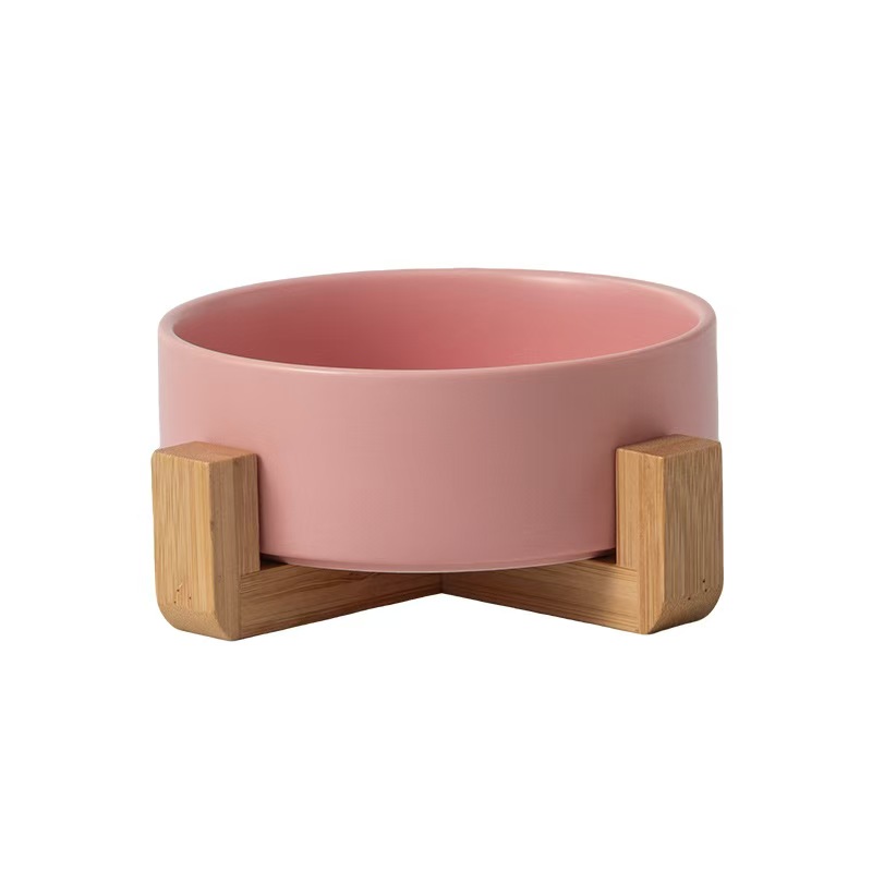 K3287 Wholesale Pet Slow Feeding Bowl with Anti-Choking Design and Neck Guard for Anti-Tip, Plastic Frame and Ceramic Inner Bowl