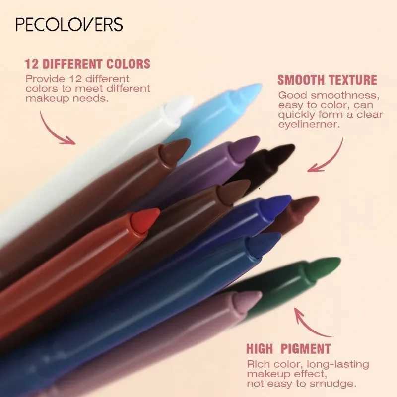 High Pigment Matte Eyeliner Gel Pencil Green Brown White Waterproof Lying Silkworm Pen Soft Eyeliner Lasting Shiny Eye MakeupL251024