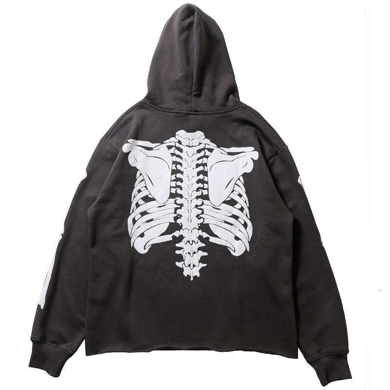 Hip-Hop Skull Skeleton Foam Print Dark Style Hoodie Unisex Loose Casual Pullover Sweatshirt Couple