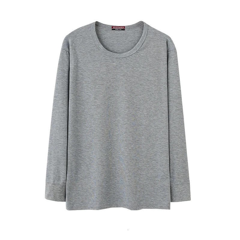 2pcs Mens Longsleeved Thermal Underwear Men Solid Cotton Tshirt Autumn Winter Man RoundNeck Autumn clothes Tops 251018