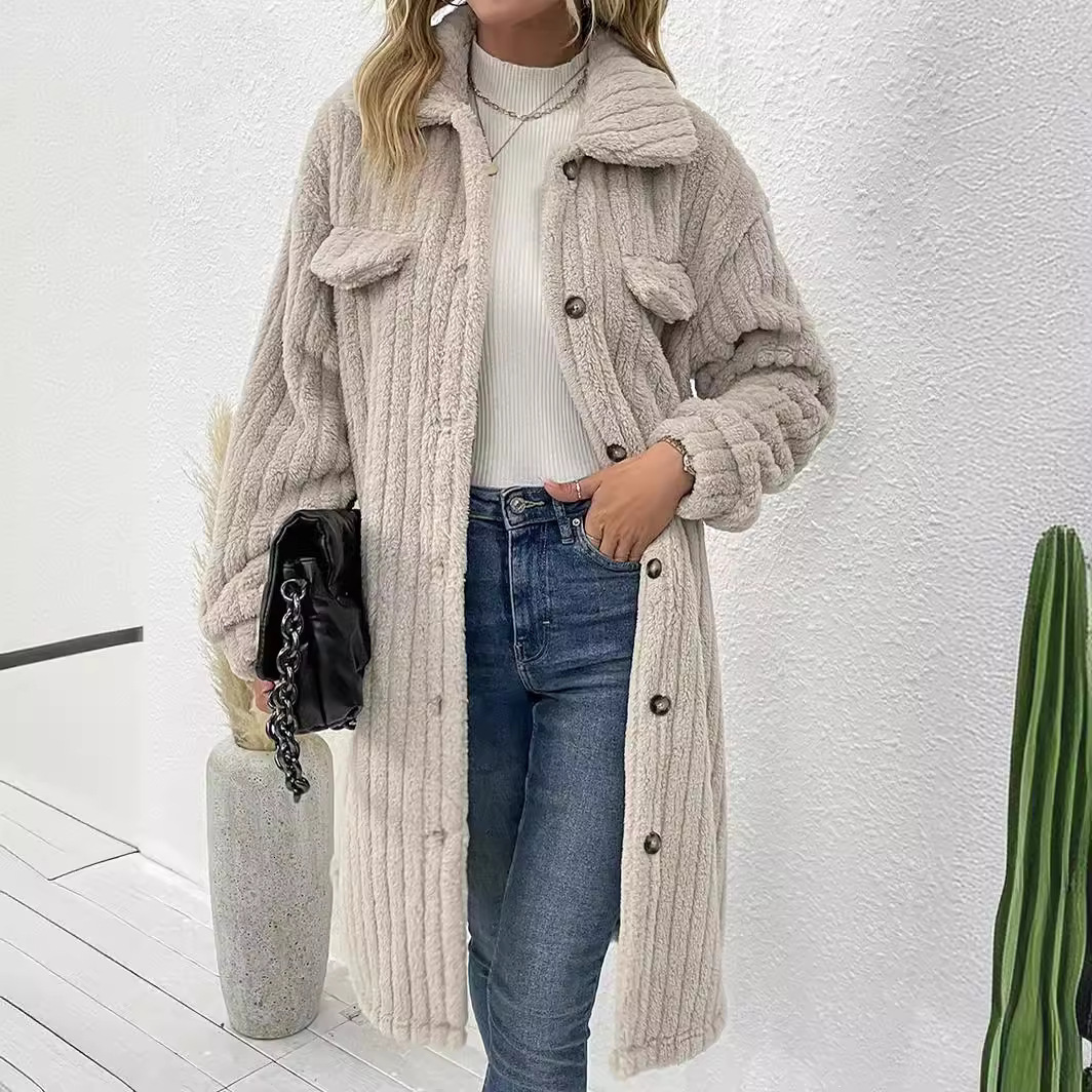 2025 New Women's Premium Plush Lapel Wool Overseas Bestselling Coat