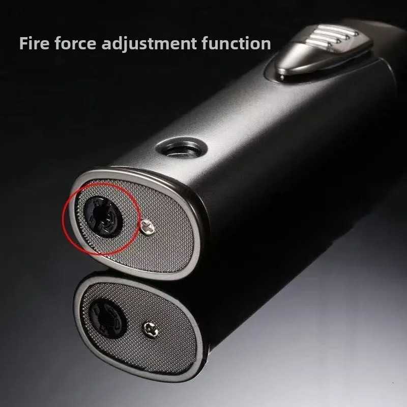 JOBONs new fixed fire dual straight jet small desktop windproof lighter cigar lighter with small spray gun smoking accessories D251024