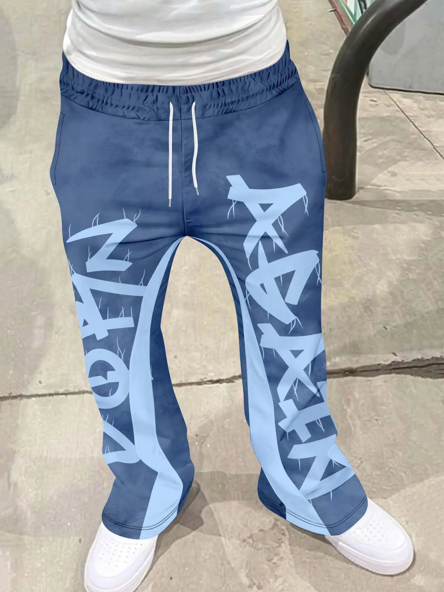 Y2k Flared Pants Men Loose 3D Print Trousers Casual Sweatpants Mid Waist Sporty Female Clothes Streetwear Hip Hop Vintage Pants 251020