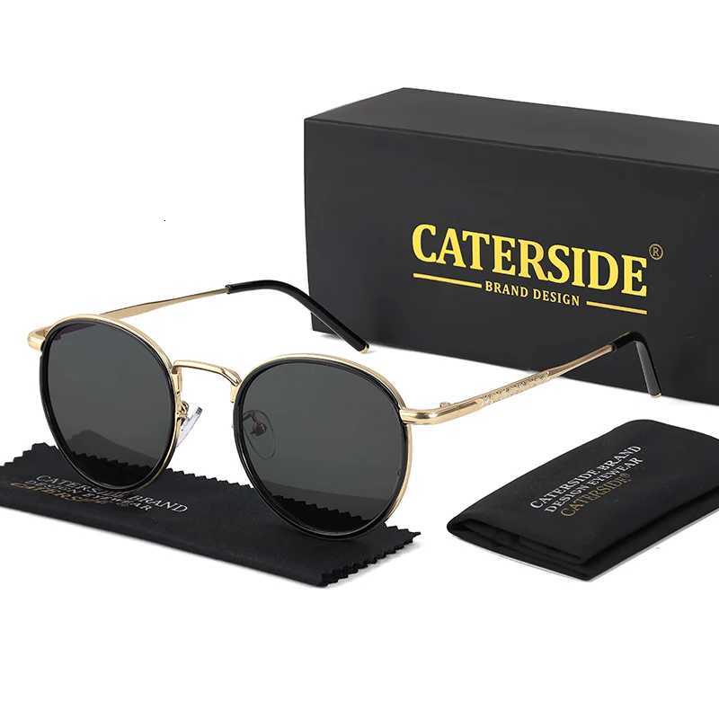 CATERSIDE Retro Round Sunglasses Mens Punk Metal Frame Brand Design Sun Glasses for Womens Party Travel Eyewear Business UV400T251024