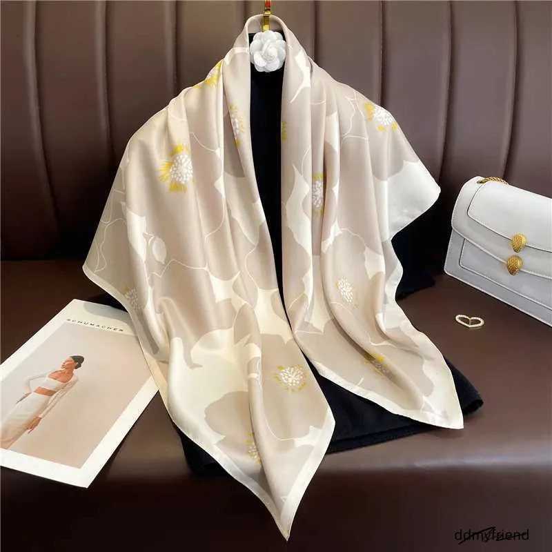 Elegant 90X90 Cm Silk Blend Scarf For Women | Versatile Square Head Wrap & Fashion Shawl Ddmyfriend