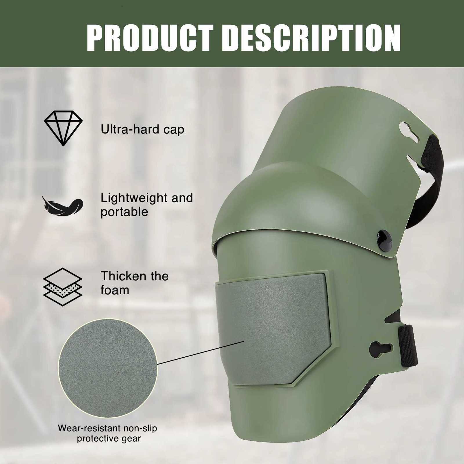 Heavy Duty Knee Pads with Strong Double Adjustable Straps EVA Foam Cushion AntiSlip Design for Gardening Flooring Home RepairW251024