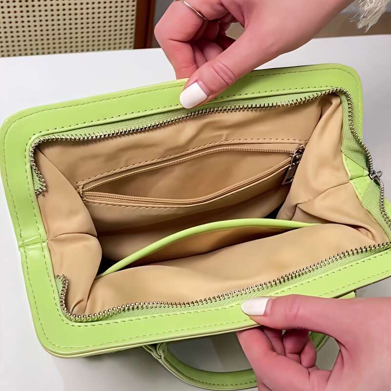 Synthetic Handbag - Elegant Small Purse Clutch With Magnetic Closure, Pastel Mint Green/Soft /Pink, Everyday & Formal Events, Easy-Clean 'S Bag, 