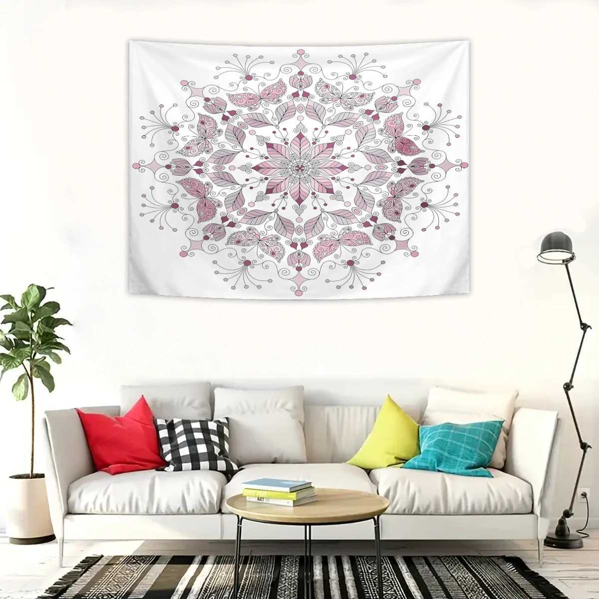1pc Mandala tapestry butterfly and flower tapestry bedroom living room dormitory wall decoration wall hanging C251024