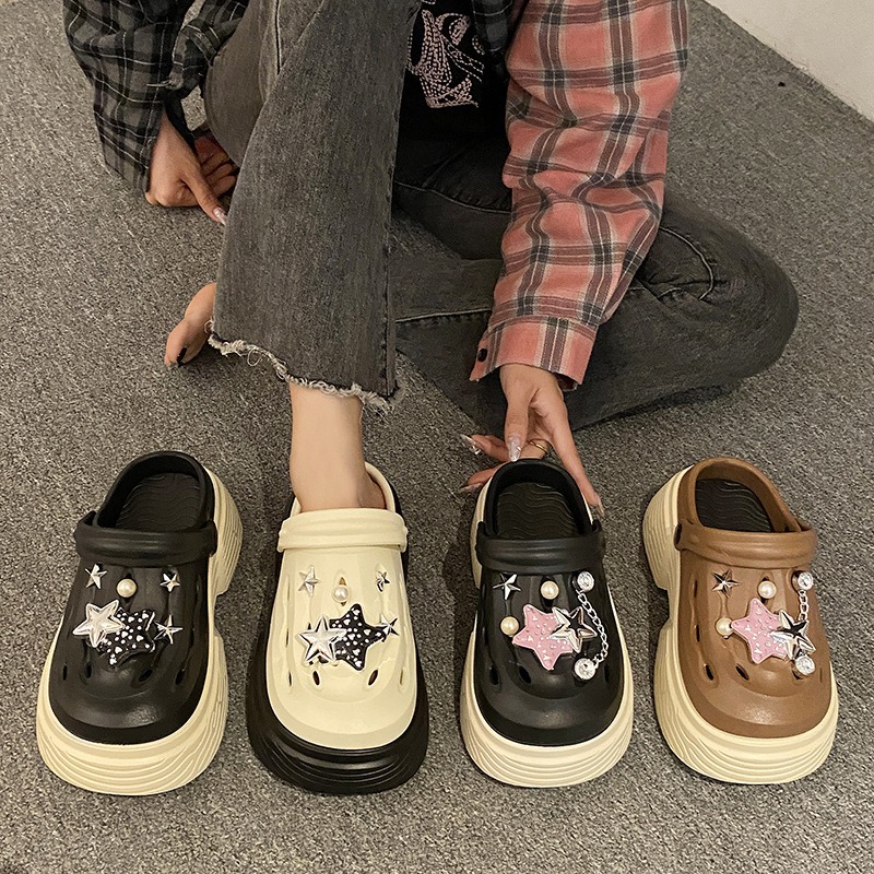 2025 New Hot Free Shipping Designer Slippers for Womens Black Khaki Green White New Thick Bottom Baotou EVA Slippers Thick Sole - Available in Multipl