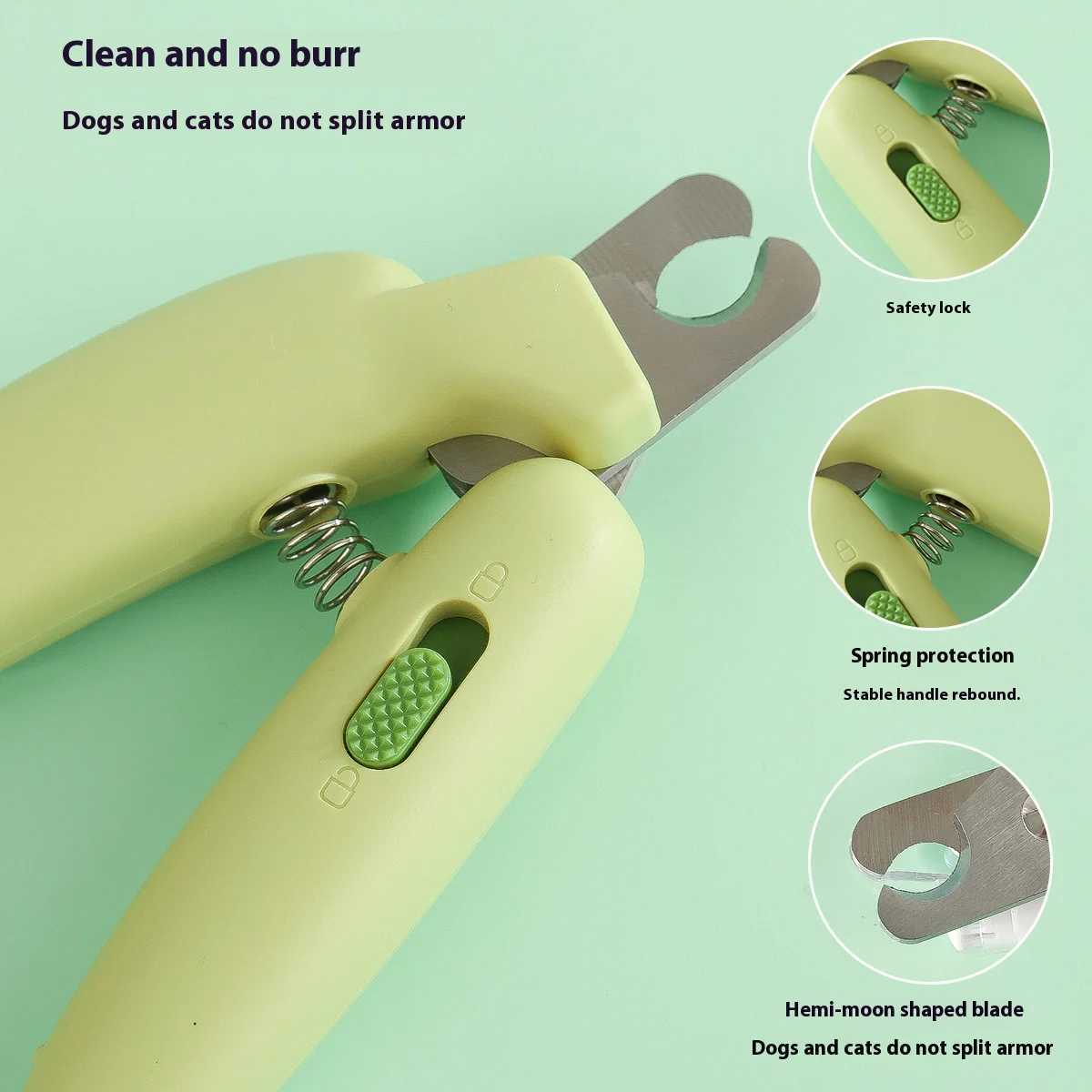 Banana Shape Pet Nail Clipper Safe Nail Trimmer for Cats Dogs Rabbits Small Pets Prevent Bleeding Professional Grooming Tool Z20251024