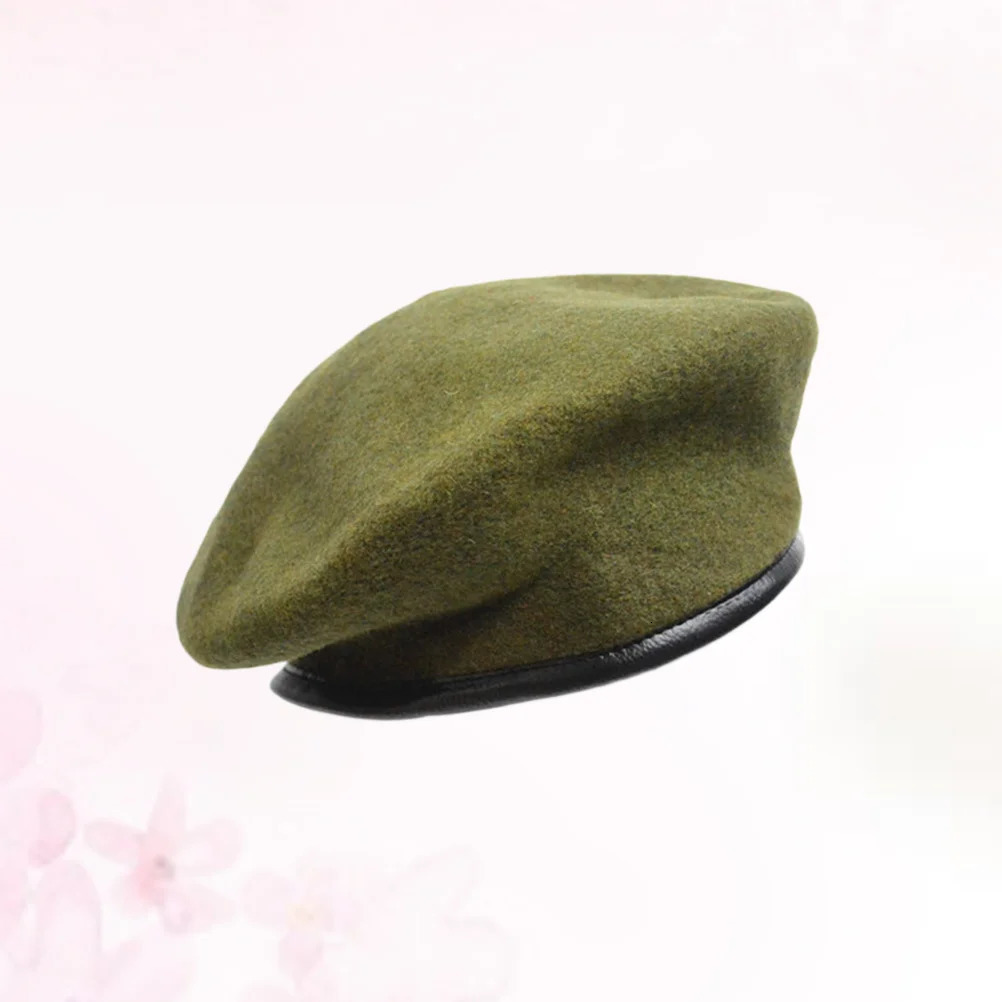 Unisex Pure Wool Beret Hat Army Green Lightweight Warm Comfortable Driving Peaked Cap Sunscreen Spring Autumn Fashion 251023